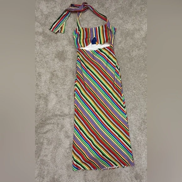 SIMON MILLER PIKO STRIPED LINEN MAXI DRESS - Picture 5 of 16